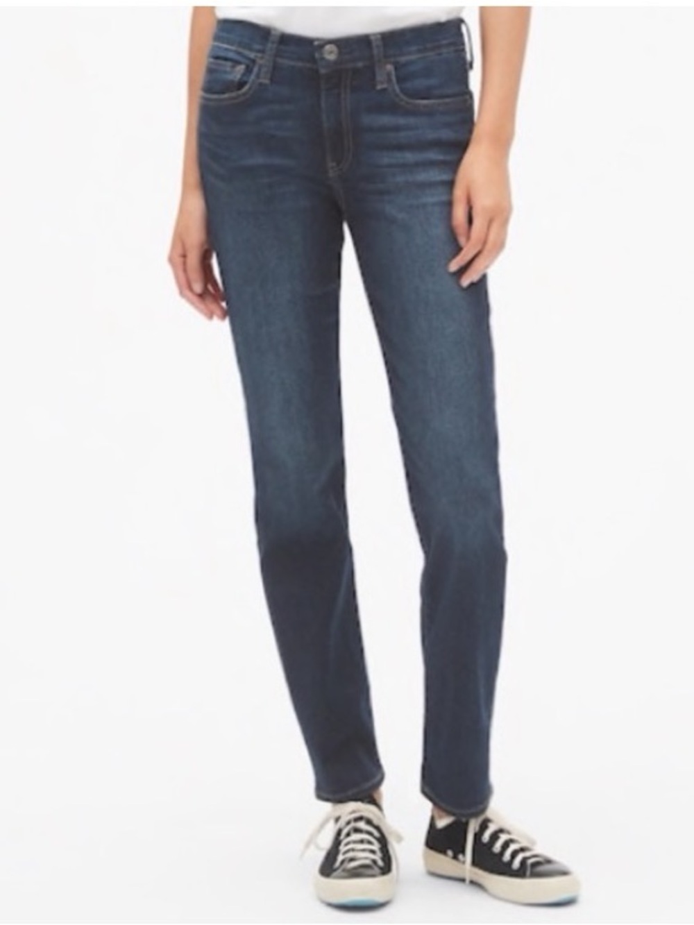 Gap 1969 Real Straight Jeans Women’s 27R Dark Indigo Rinse Stretch Denim